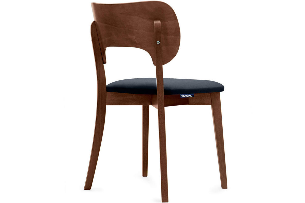 ESSZIMMERSTÜHLE LYCO (2er-Set), marineblau / Walnuss mittel - Blau/Walnussfarben, Holz/Buchenholz (47/81/45cm) - KONSIMO®