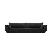 SOFA Kaelle aus Chenille-Stoff schwarz 4 Sitzplätze - Schwarz, Textil (110/85/248cm) - Micadoni