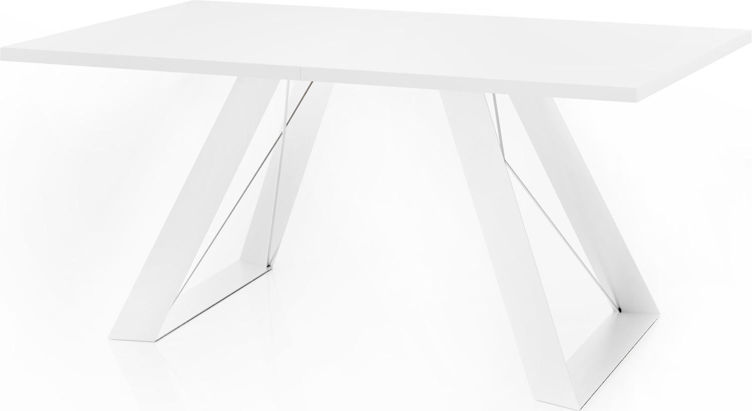 ESSTISCH Colter Weiß rechteckig ausziehbar, Weiß 160-260/90/76 cm - Weiß, Holzwerkstoff/Metall (160/90/76cm) - WFL GROUP