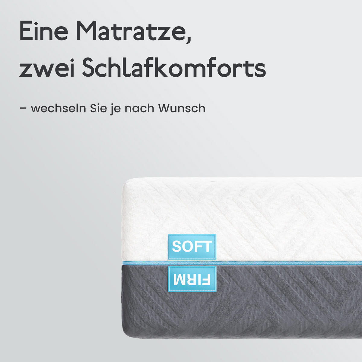 KALTSCHAUMMATRATZE H3/H4, 21cm, mit Memoryschaum - Weiß, Textil (180/200cm) - CHICASA