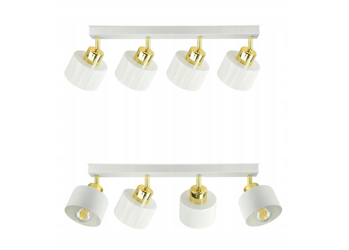 DECKENLEUCHTE Rollen - Goldfarben/Weiß, Metall (12/75/25cm) - kiki design