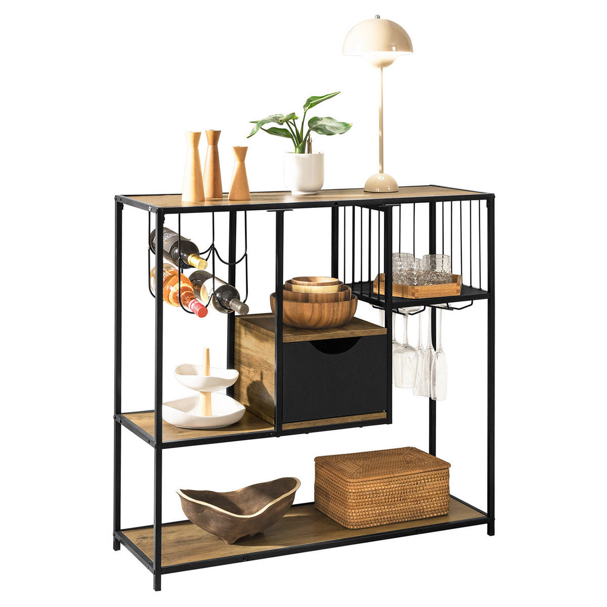 KÜCHENREGAL Vintage Braun - Naturfarben, Holzwerkstoff (100/95/33cm) - SoBuy