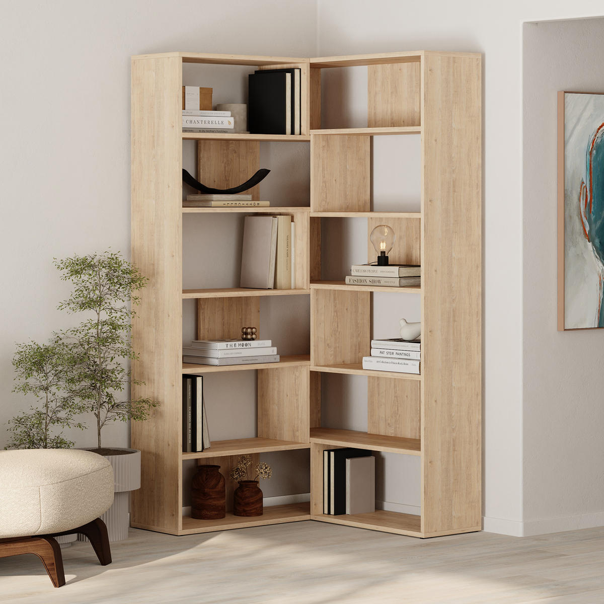 BÜCHERREGAL Molly Nr. 4 Eiche 94/30/179 cm - Eichefarben, Holzwerkstoff (93.6/178.6/29.6cm) - Decortie