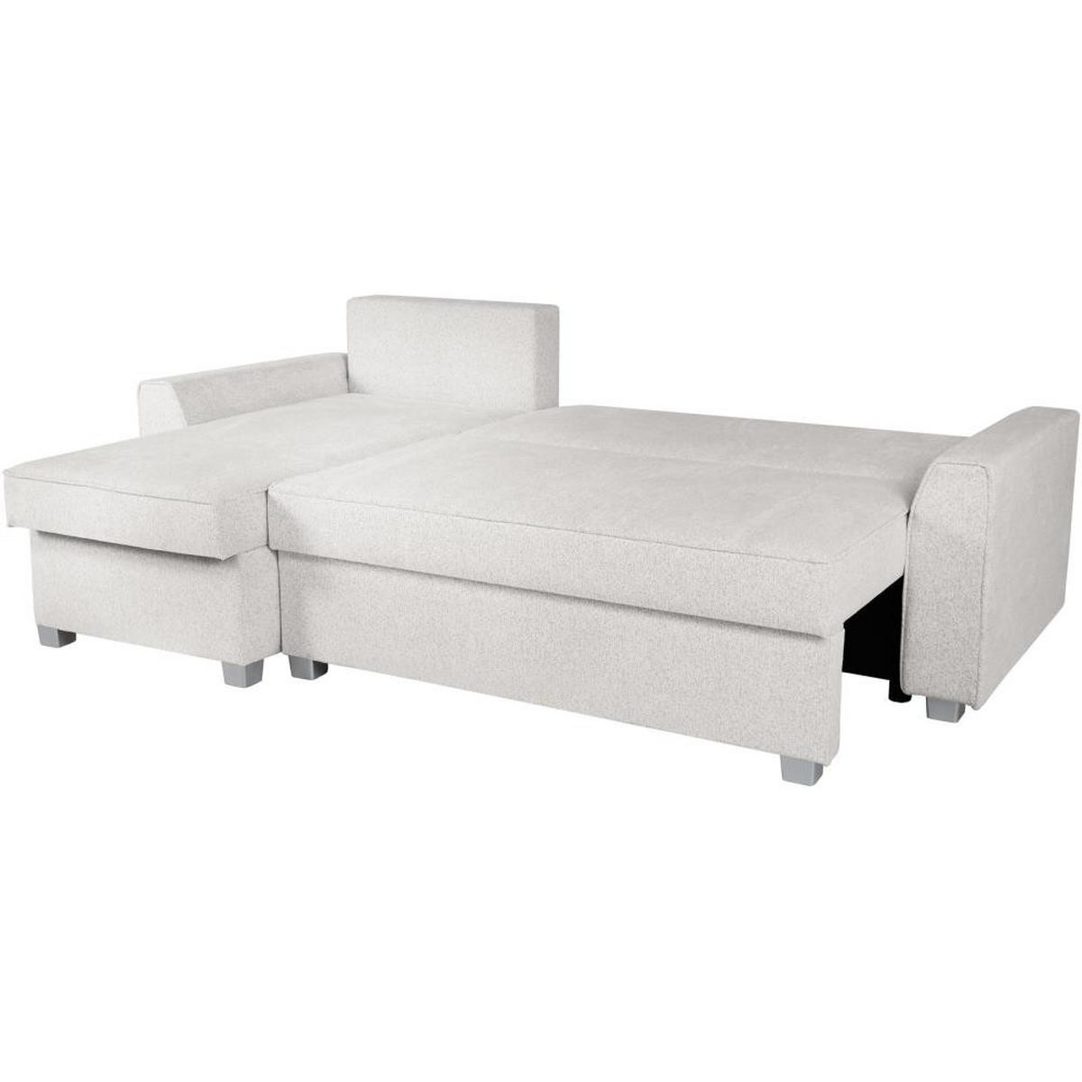 ECKSCHLAFSOFA Teramo beige - Beige/Schwarz, Kunststoff/Textil (235/150cm) - Beautysofa