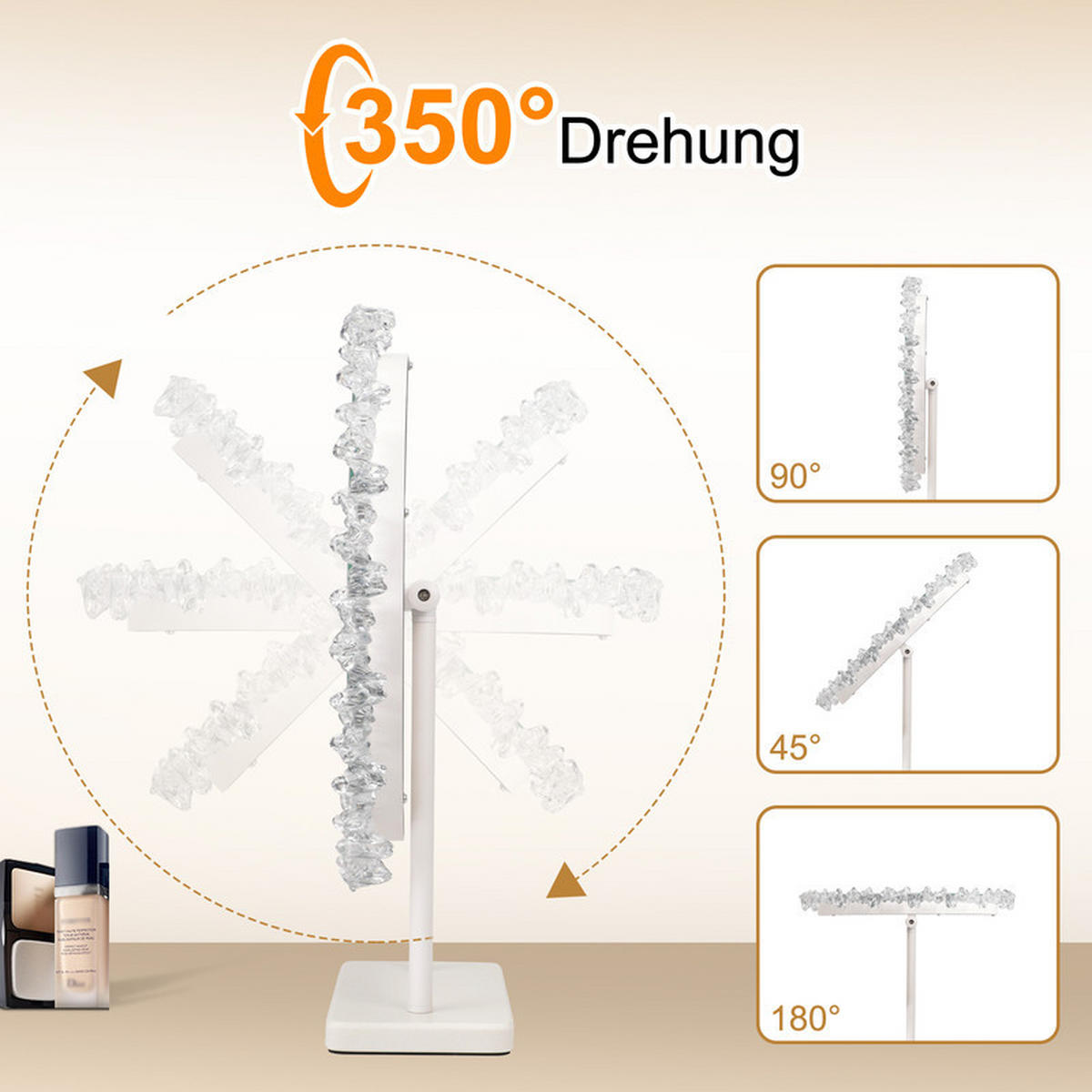 SPIEGELLAMPE 12/40/48cm - Weiß, Glas (12/48/40cm) - Nettlife
