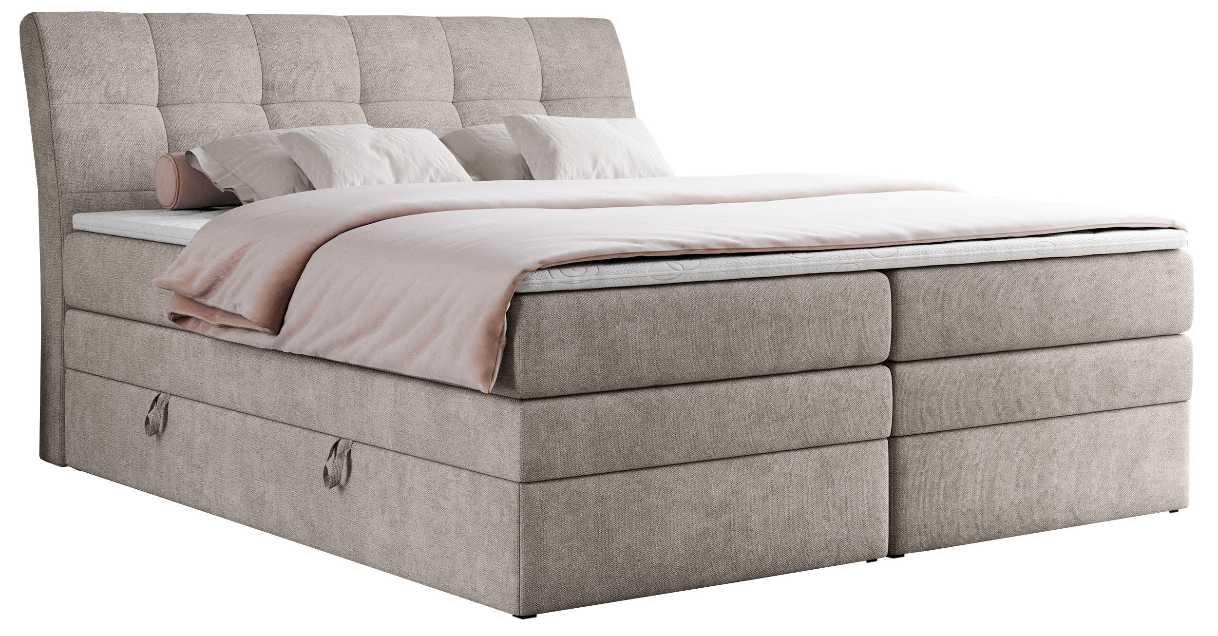 BOXSPRINGBETT GOLD-10 KING 120/200 Beige Struktur - H3 - Beige, Holz/Textil (120/200cm) - MKS