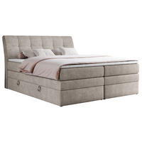 BOXSPRINGBETT GOLD-10 KING 200/200 Beige Struktur - H4 - Beige, Holz/Textil (200/200cm) - MKS