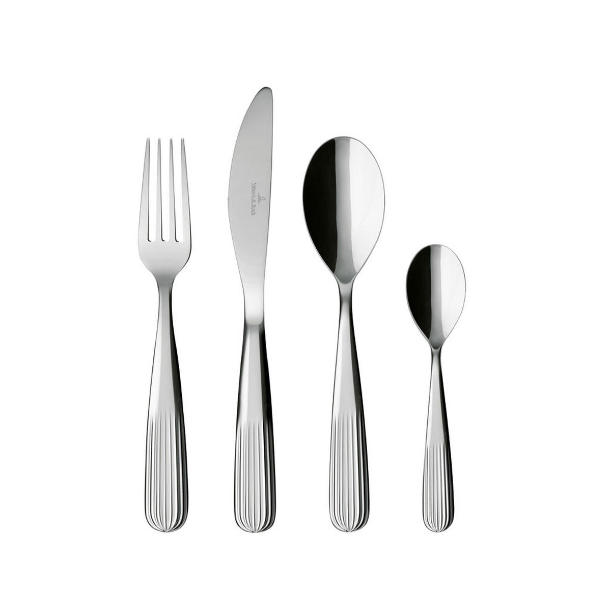 TAFELBESTECK Rose Garden silber 24er Set - Silberfarben, Metall - Villeroy & Boch