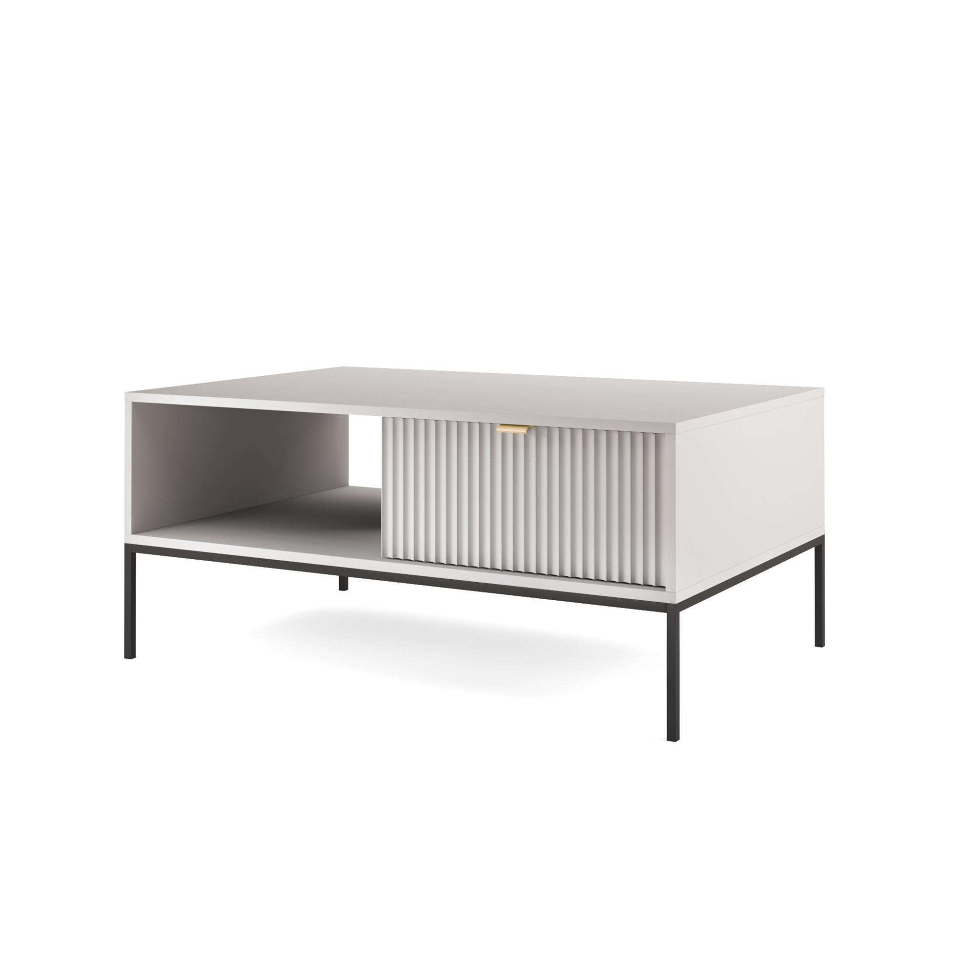 Bettso Couchtisch Grau, Schwarz 104x46x68 cm