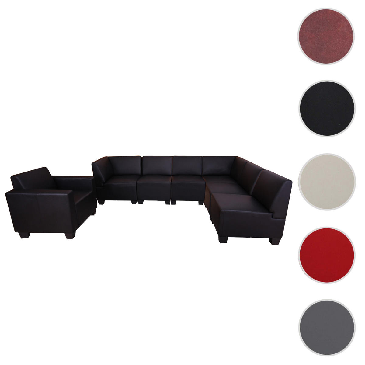 COUCH-GARNITUR Schwarz - Schwarz, Textil (258/76/186cm) - MCW