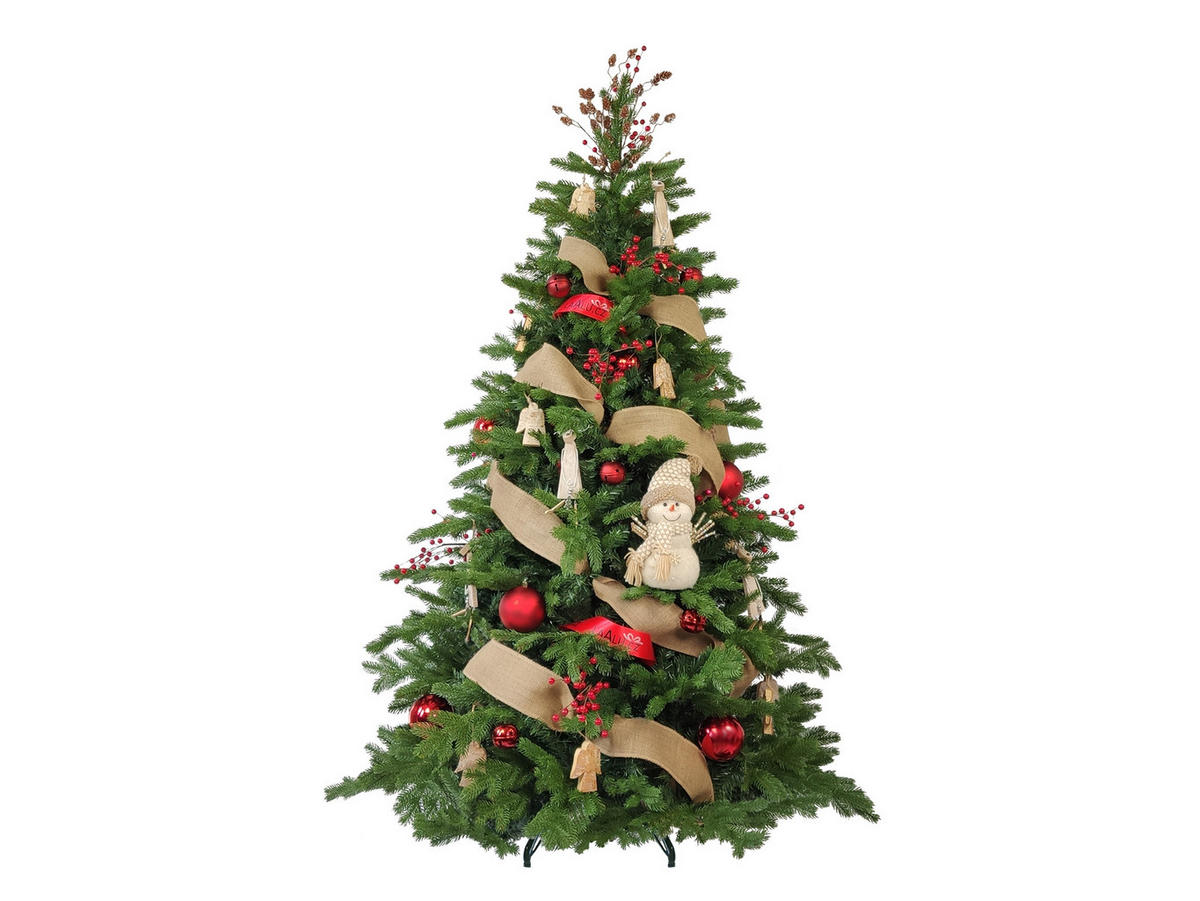 LAALU CHRISTBAUMKUGEL-SET 105 Stück in Luxusbox SECRET OF THE FOREST für Weihnachtsbäume 240-270 cm - Rot/Braun, Kunststoff/Textil (55/50/75cm) - LAALU