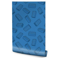 VLIESTAPETE Spielzeug-Bausteine – Blau – 50x1000 cm - Blau, Papier (50/1000cm) - Muralo