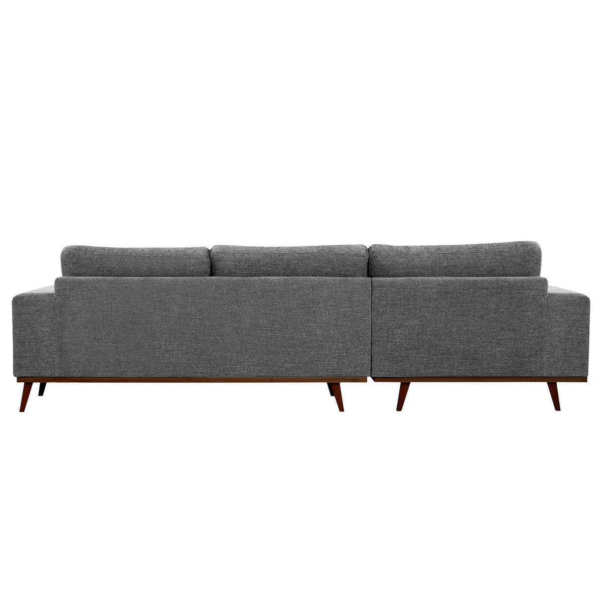 ECKSOFA mit Longchair - Dunkelgrau/Buchefarben, Buchenholz/Textil (281/153cm) - home24