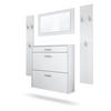GARDEROBEN-SET Roma Air 4-teilig, Moderne Flurgarderoben Set mit Schuschrank, 2 Wandpaneele und Wandspiegel, Weiß matt - Weiß, Holzwerkstoff (190/200/23cm) - InnoFurn