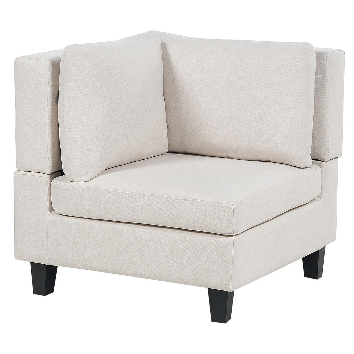 ECKFSOFA Modul 5-Sitzer rechtsseitig Hellbeige Stoff Unstad - Beige/Schwarz, Textil (228/228cm) - Beliani