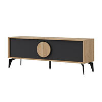 TV-MÖBEL 2 Türen Vae - L140 cm - Eiche Artisan/Grau, Holzwerkstoff (35/51/140cm) - Calicosy