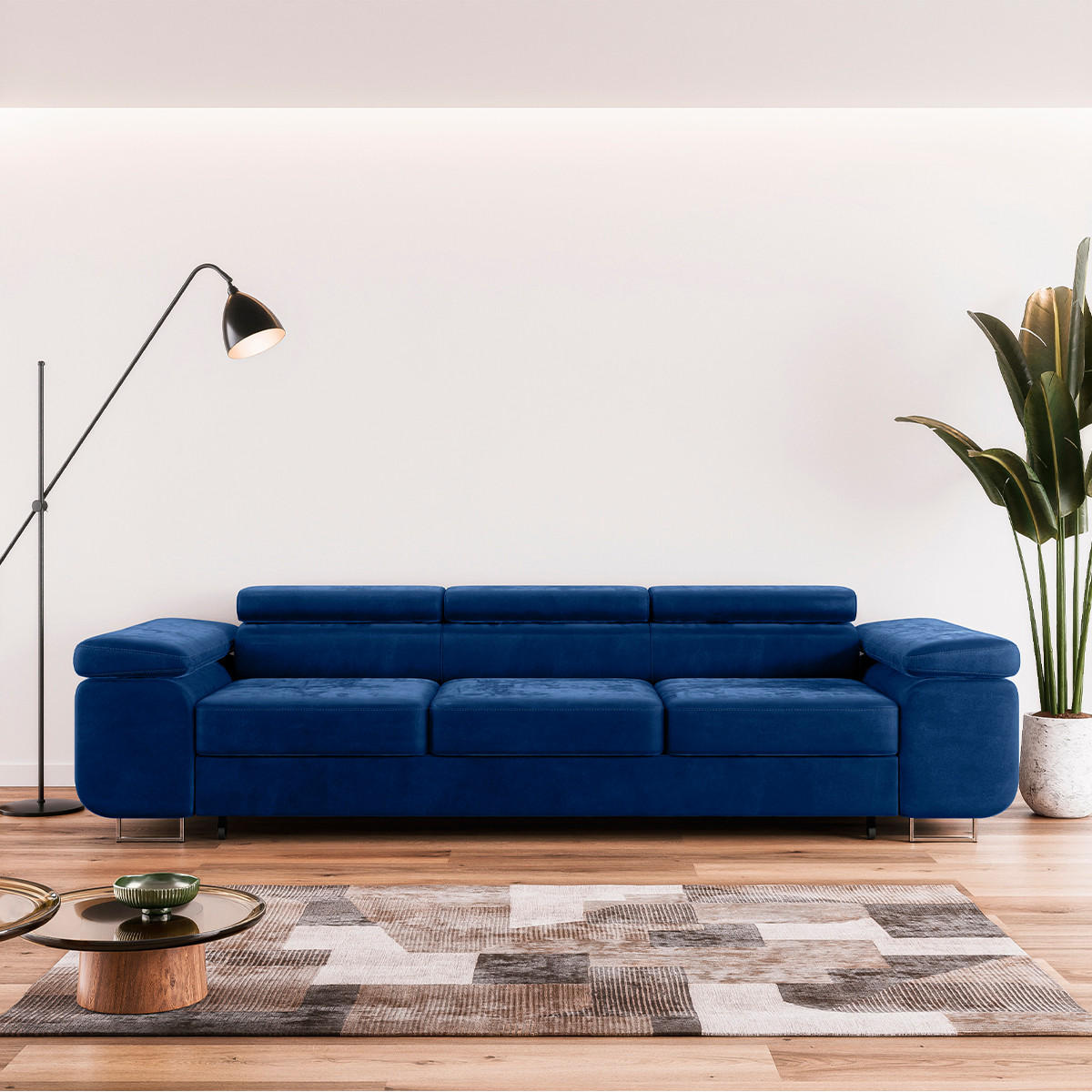 SCHLAFSOFA Lyam 3 Sitzplätze Blau - Blau, Holzwerkstoff (275/69/100cm) - Petits-meubles