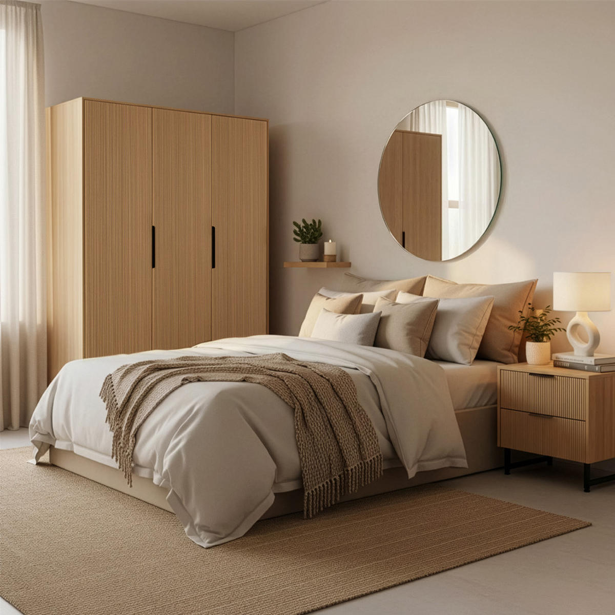 KLEIDERSCHRANK NYLA - Natur/Schwarz, 150 x 200 cm - Naturfarben, Holzwerkstoff (150/200/60cm) - Home Deluxe