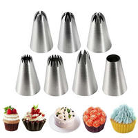 SPRITZTÜLLEN-SET 7-teilig Edelstahl - Silberfarben, Metall (2.5/1/4.4cm)