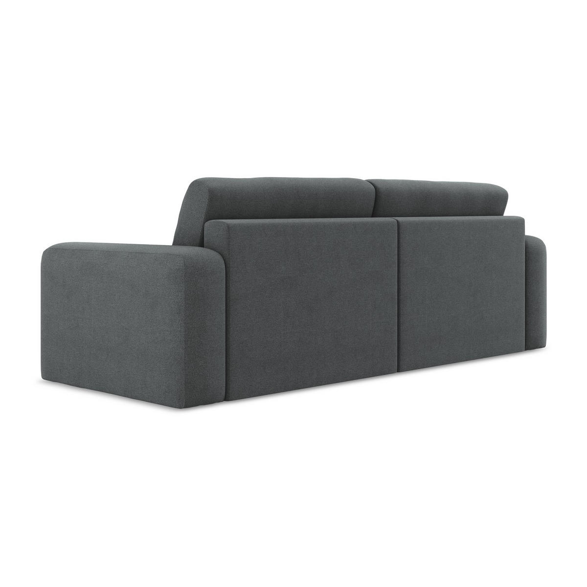 3-SITZER SOFA mit Schlaffunktion Strukturstoff Stoff Grau - Schwarz/Grau, Kunststoff/Textil (244/79/102cm) - LaMiaSofa