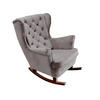 SCHAUKELSESSEL mit gepolstertem Sitz und Armlehnen, 102x81x95 cm, Grau_29841 - Schlammfarben/Braun, Holz/Textil (81/102/95cm) - DomoHome