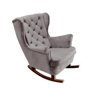 SCHAUKELSESSEL mit gepolstertem Sitz und Armlehnen, 102x81x95 cm, Grau_29841 - Schlammfarben/Braun, Holz/Textil (81/102/95cm) - DomoHome