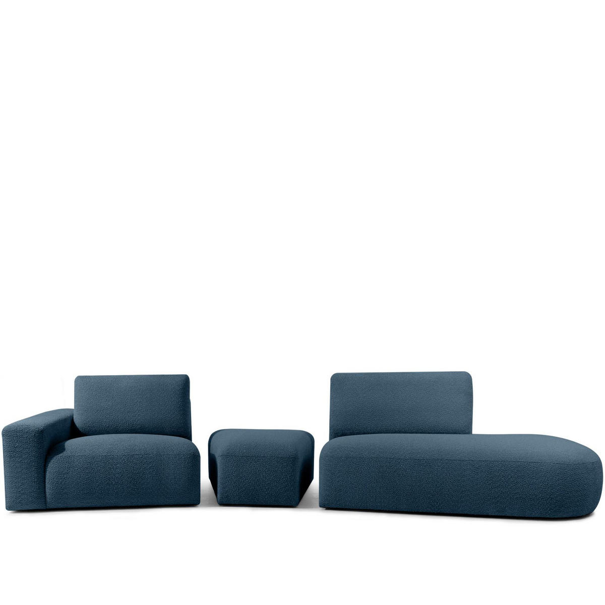 4-SITZER ECKSOFA ZUCCO Boucle rechts, Nachtblau - Dunkelblau, Textil (350/84/105cm) - KONSIMO®