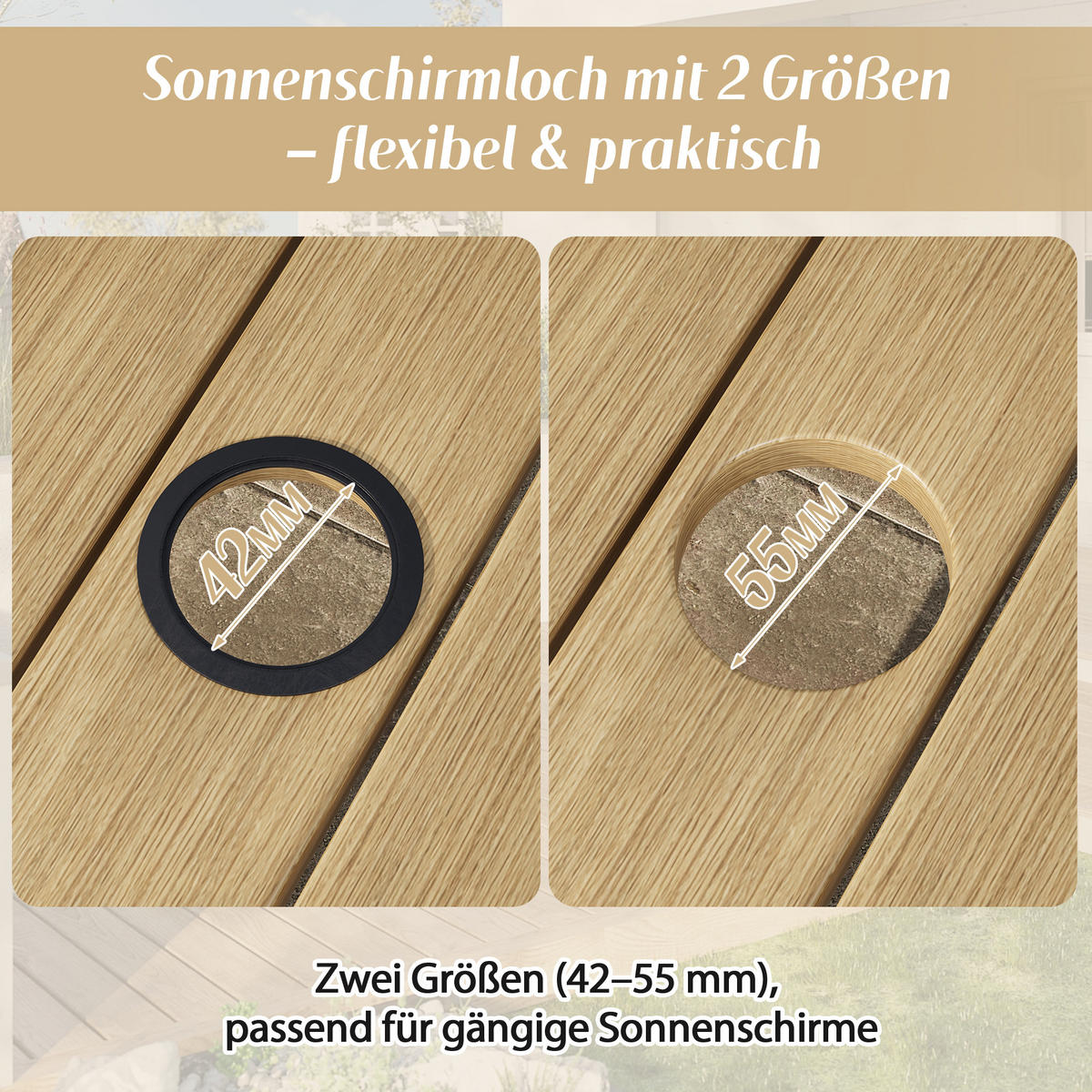 GARTENSETS aus Stahl in Beige mit Seilgeflecht-Design - Beige, Metall - Modfu