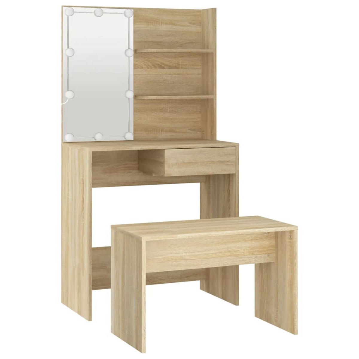 SCHMINKTISCH Dillard 74.5/40/141 cm - Braun, Holzwerkstoff (74.5/141/40cm) - Nettlife