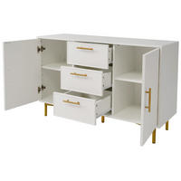 KOMMODE 120/40/75 cm in Weiß mit 2 Türen, 3 Schubladen und Metallfuß - Weiß, Holzwerkstoff (120/40/75cm) - Flora Grace