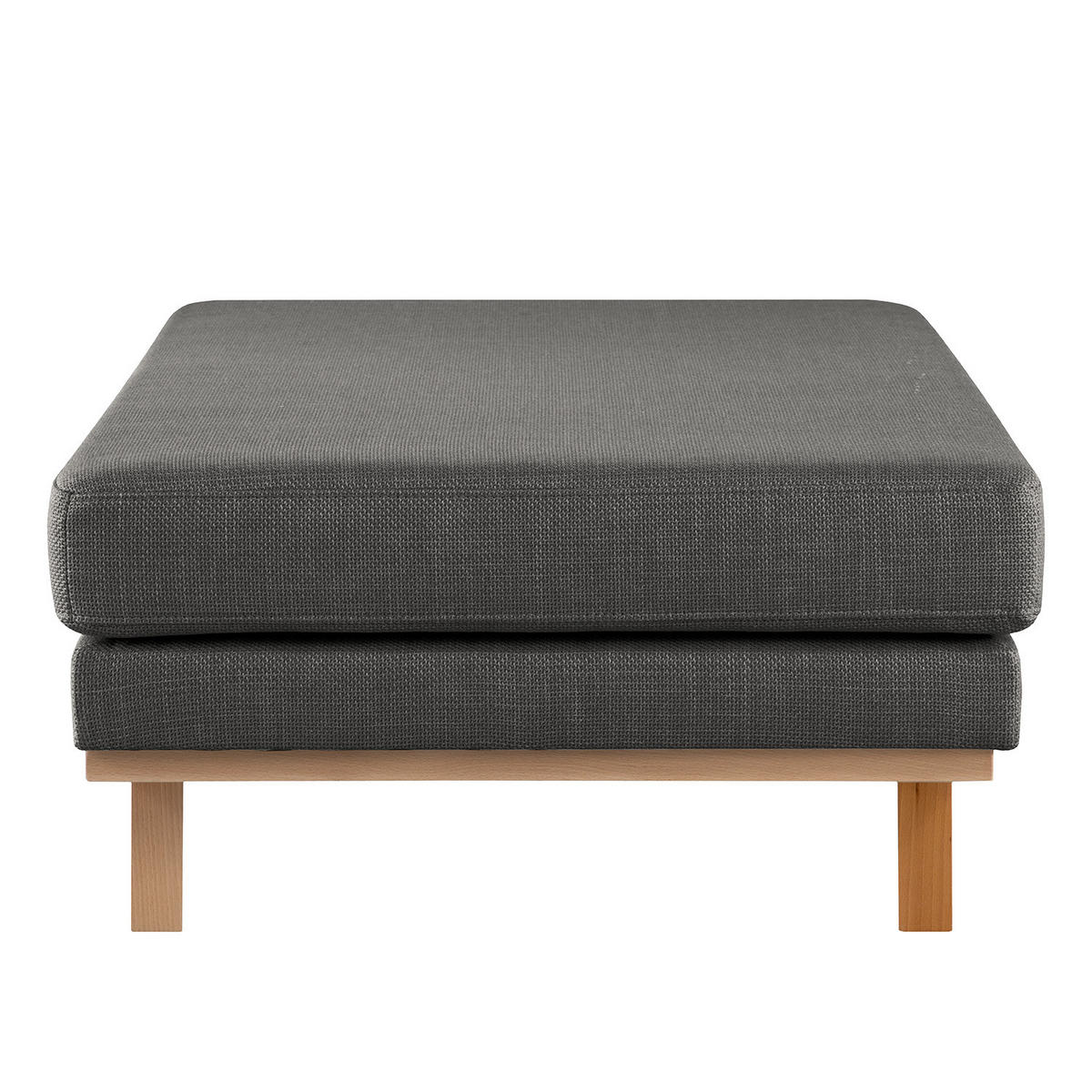 POLSTERHOCKER - Dunkelgrau/Buchefarben, Buchenholz/Textil (85/43/60cm) - home24