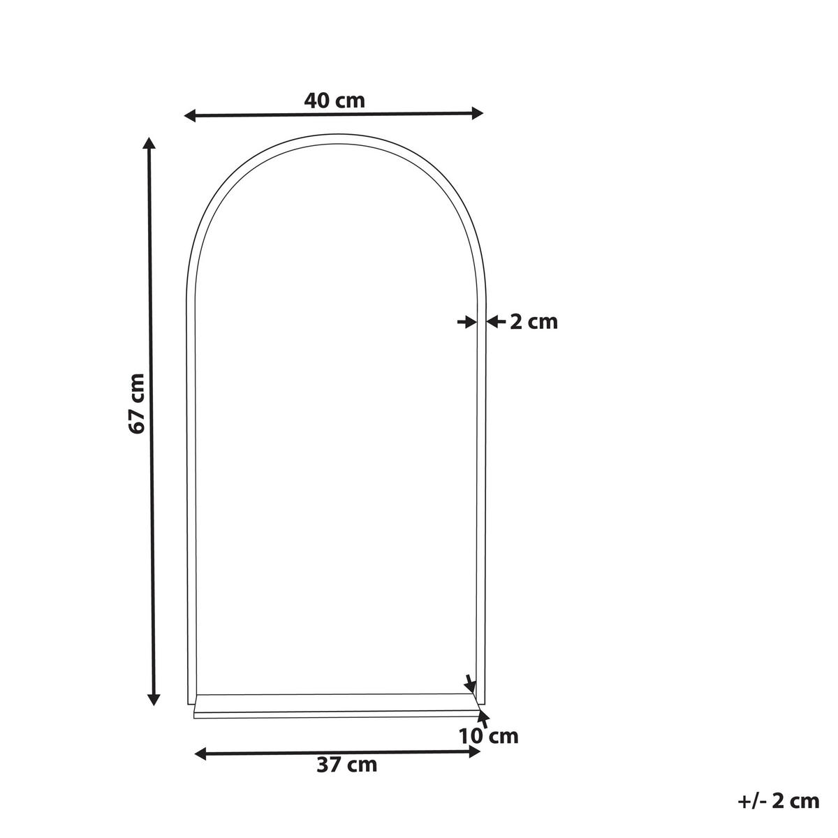 WANDSPIEGEL mit Ablage schwarz/kupfer oval 40/67 cm Domme - Silberfarben/Schwarz, Glas (40/67/2cm) - Beliani