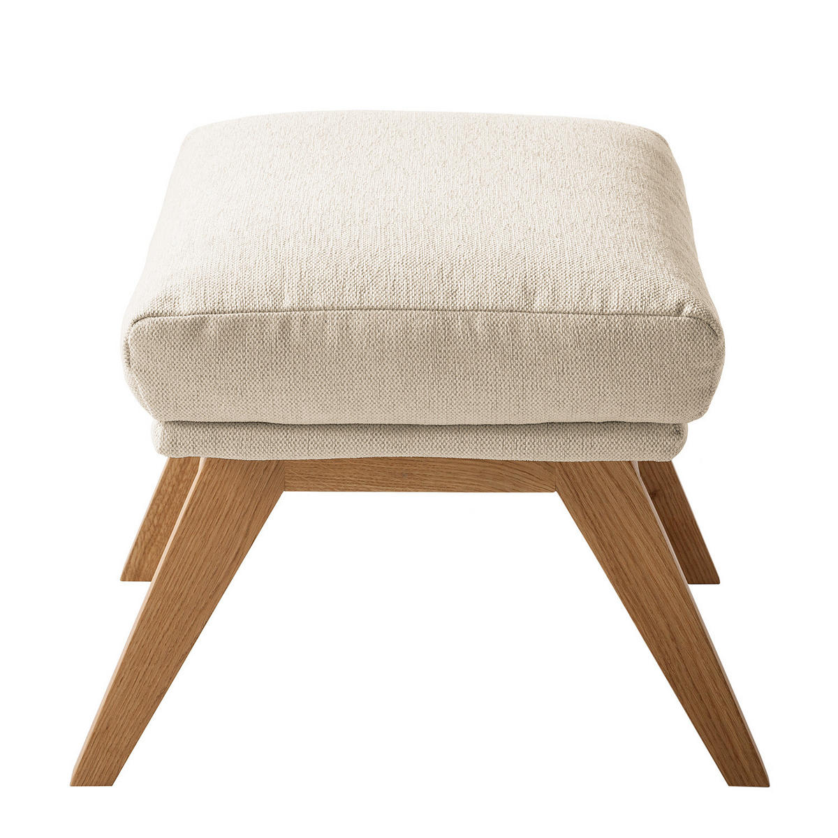 POLSTERHOCKER - Eichefarben/Beige, Eichenholz/Textil (54/41/41cm) - home24