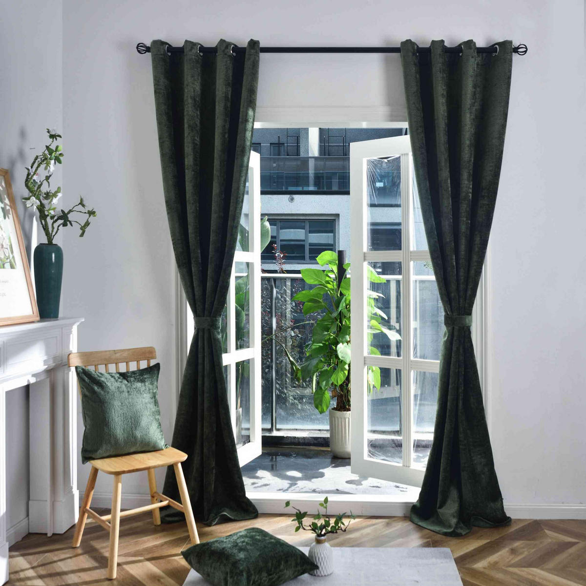 VORHANG 2ER SET »Nürnberg« HxB 245x135 cm Grün - Grün, Textil (135/245cm) - Gardinenbox