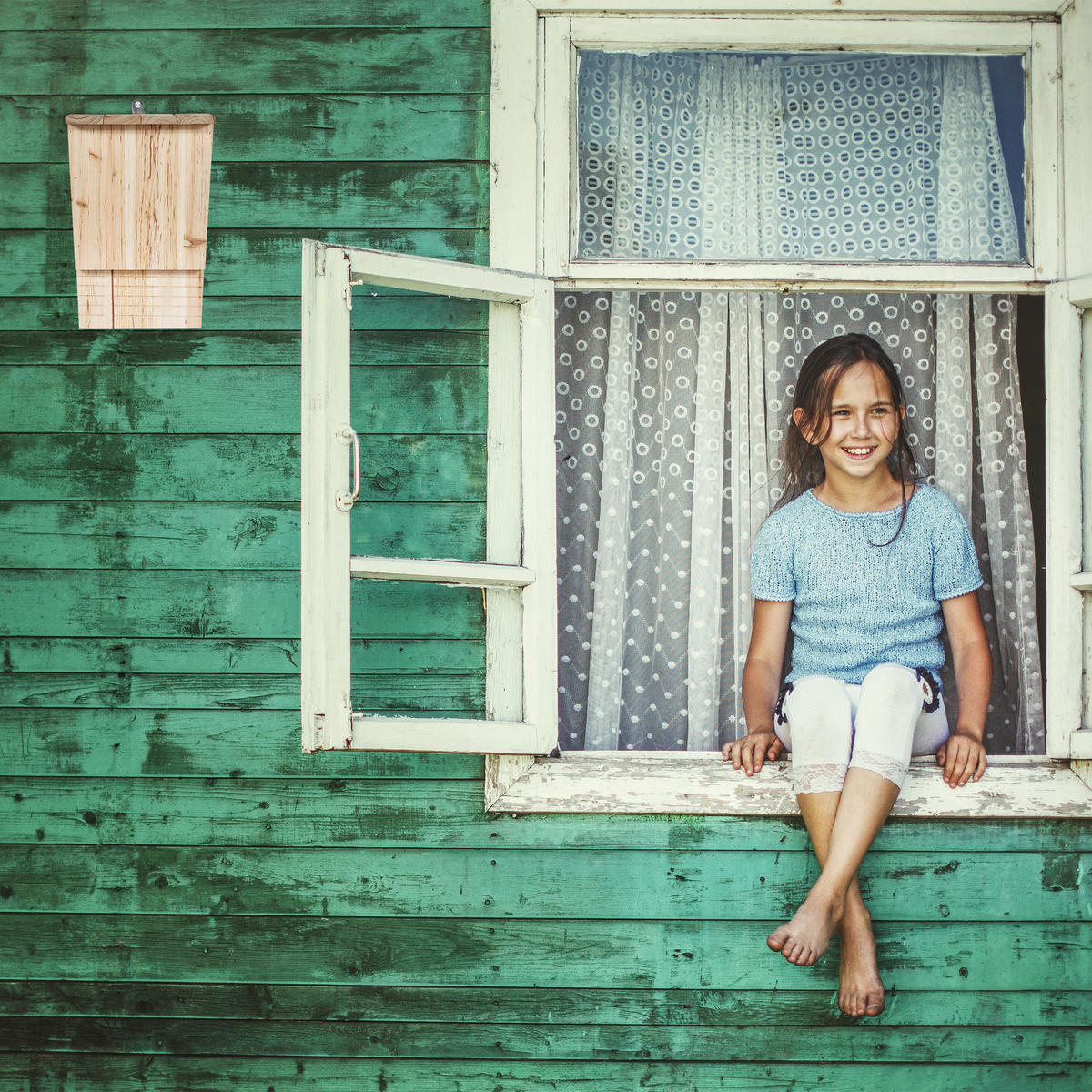 FLEDERMAUSKASTEN - Hellbraun, Holz/Metall (22.5/34/13cm) - Relaxdays