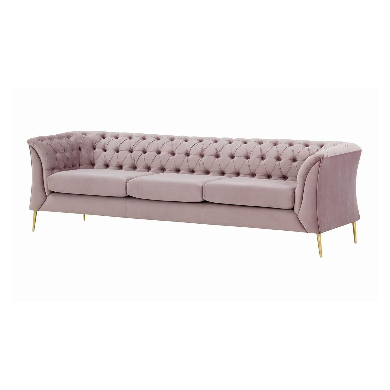 DREISITZER-SOFA Chesterfield Modern-Velluto 14 - Lila, Holz/Textil (248/74/80cm)