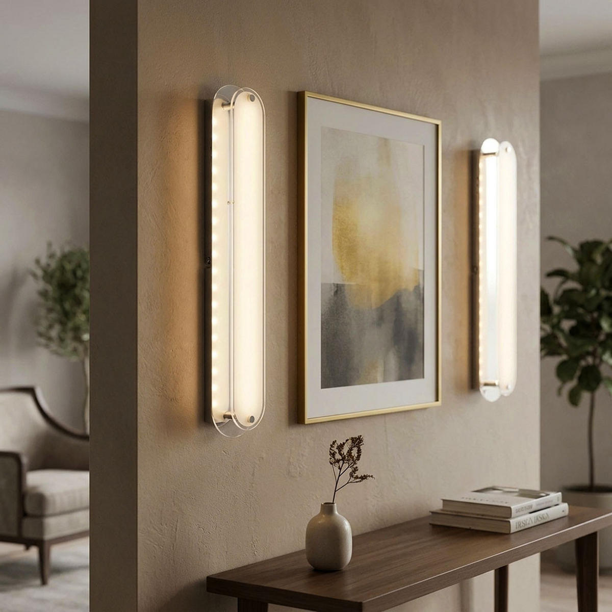 LED WANDLEUCHTE Metall Chrom Silber - Silberfarben, Glas (8/6/47cm) - Globo Lighting