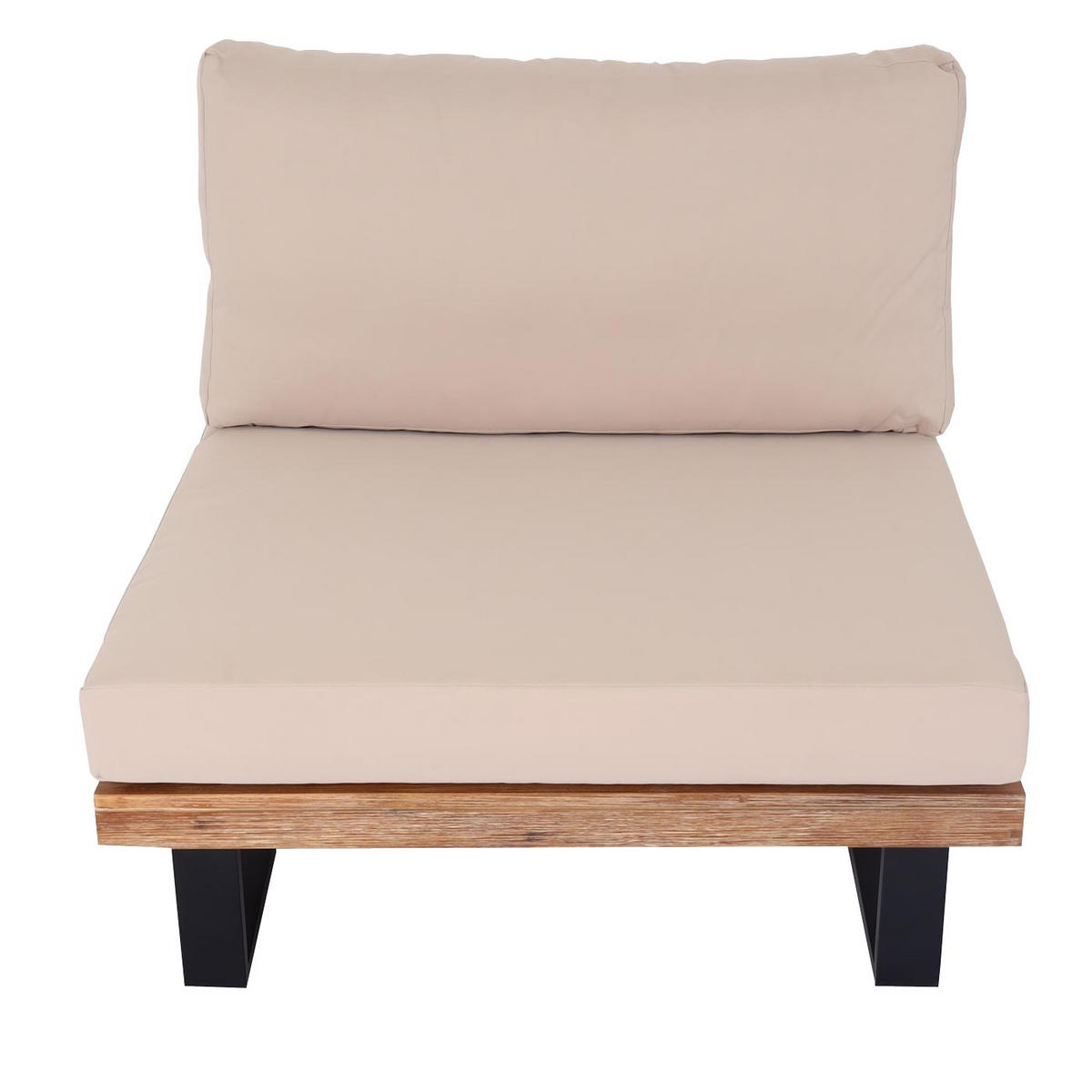 LOUNGE-SESSEL Schwarz, Braun, Beige - Beige/Schwarz, Holz (82/75/82cm) - MCW