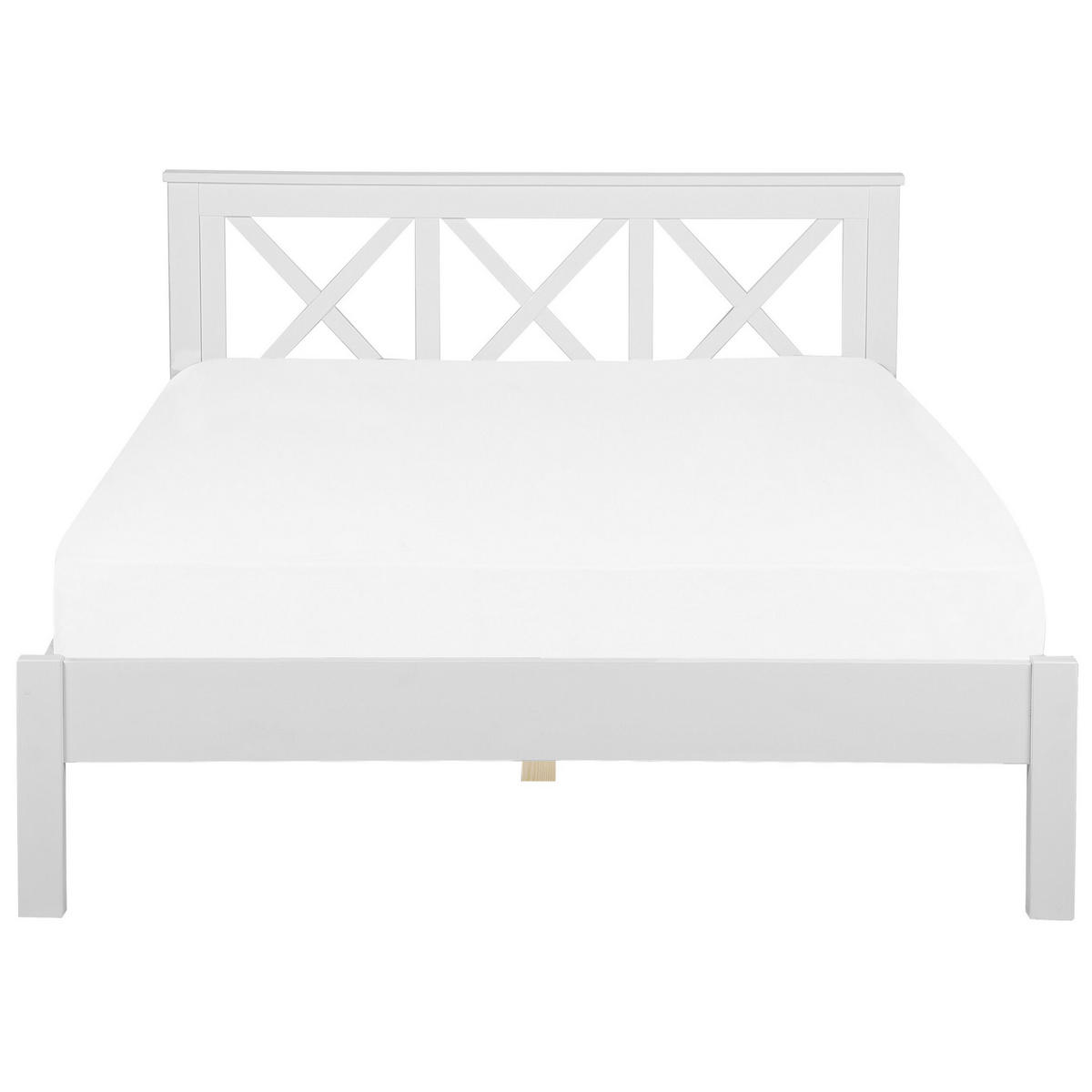 BETT mit Lattenrost 180x200 cm Weiß Tannay - Weiß, Holz (180/200cm) - Beliani