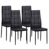 STUHL RIMINI Lederimitat Metallbeine 4er Set Schwarz - Schwarz, Kunststoff/Metall (41/97/38cm) - Albatros