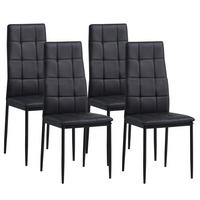 STUHL RIMINI Lederimitat Metallbeine 4er Set Schwarz - Schwarz, Kunststoff/Metall (41/97/38cm) - Albatros