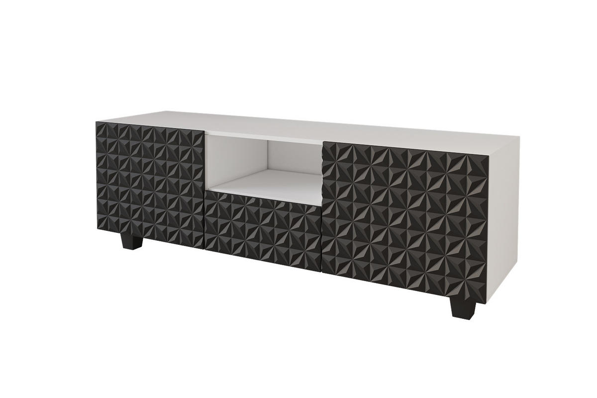 LOWBOARD VIRA-S 140x40x41 cm - Weiß / Schwarz - Schwarz, Holzwerkstoff (140/50/41cm) - ALTDECOR