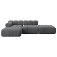 ECKSOFA modulares Sofa Lizur-L1 - 285x160x70 cm Dunkelgrau Cord - Dunkelgrau, Holzwerkstoff/Textil (285/160cm) - ALTDECOR