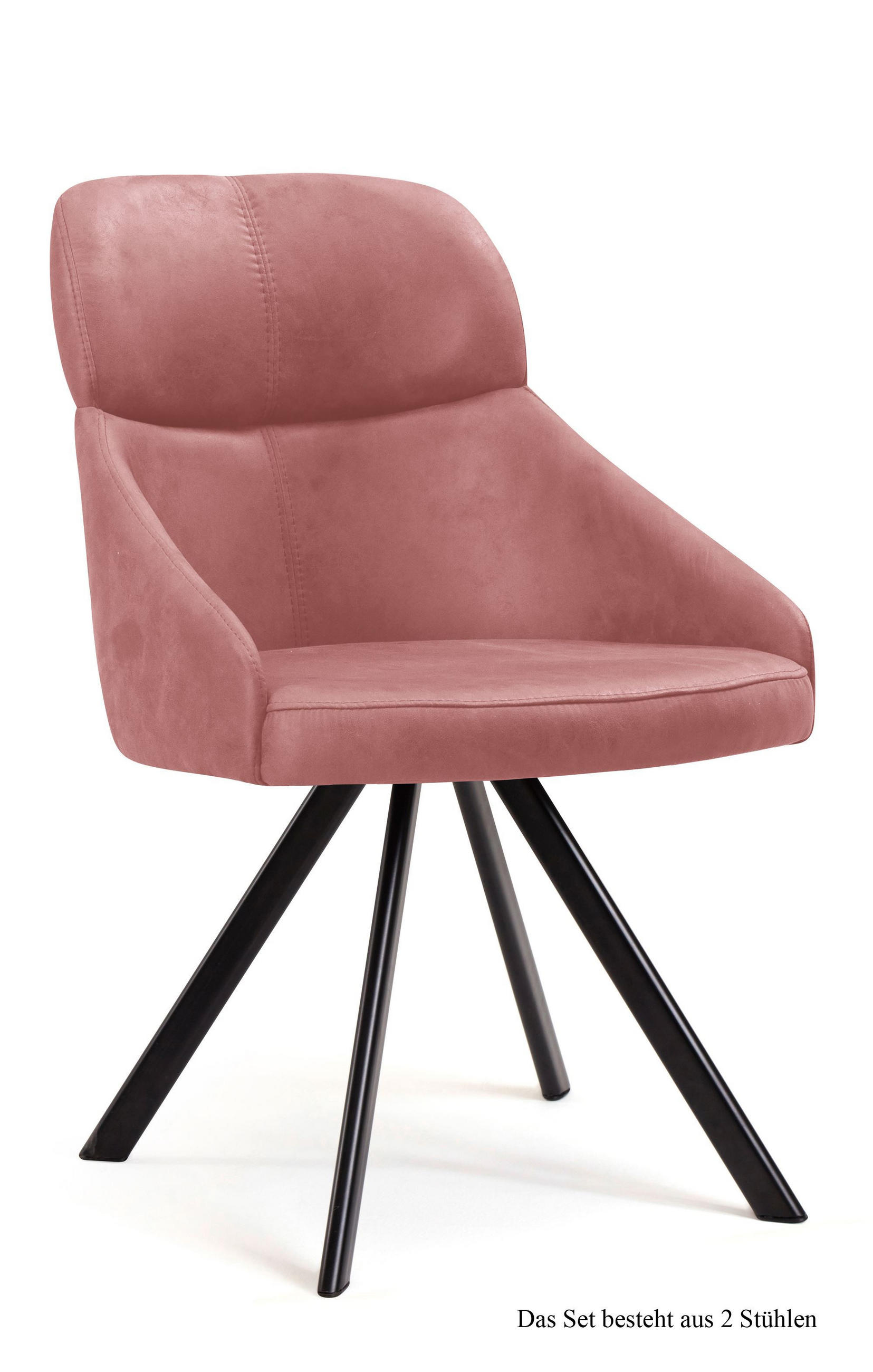 ESSZIMMERSTUHL drehbar (2er-Set) Diann 52x82x63 Schwarz/Rosewood - Dunkelrosa/Schwarz, Kunststoff (63/82/52cm) - 58aufmkessel