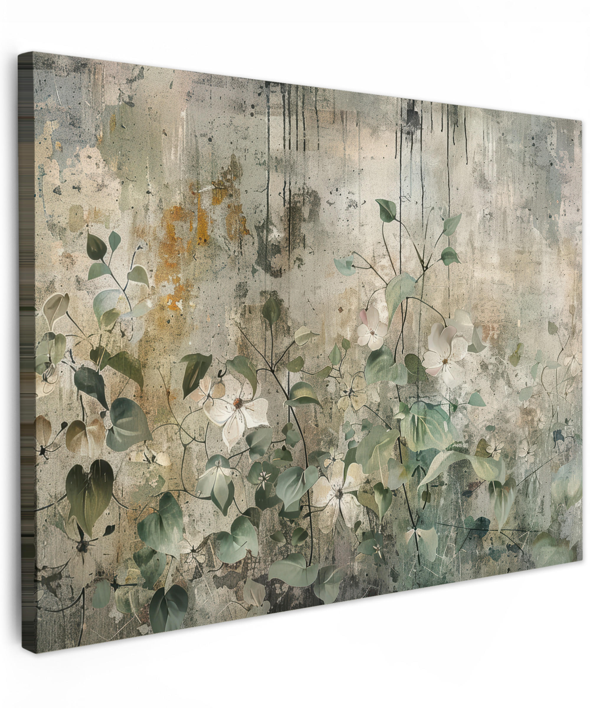 MuchoWow OBRAZ NA PLÁTNĚ Květiny - listy - abstraktní - moderní 40x30 cm