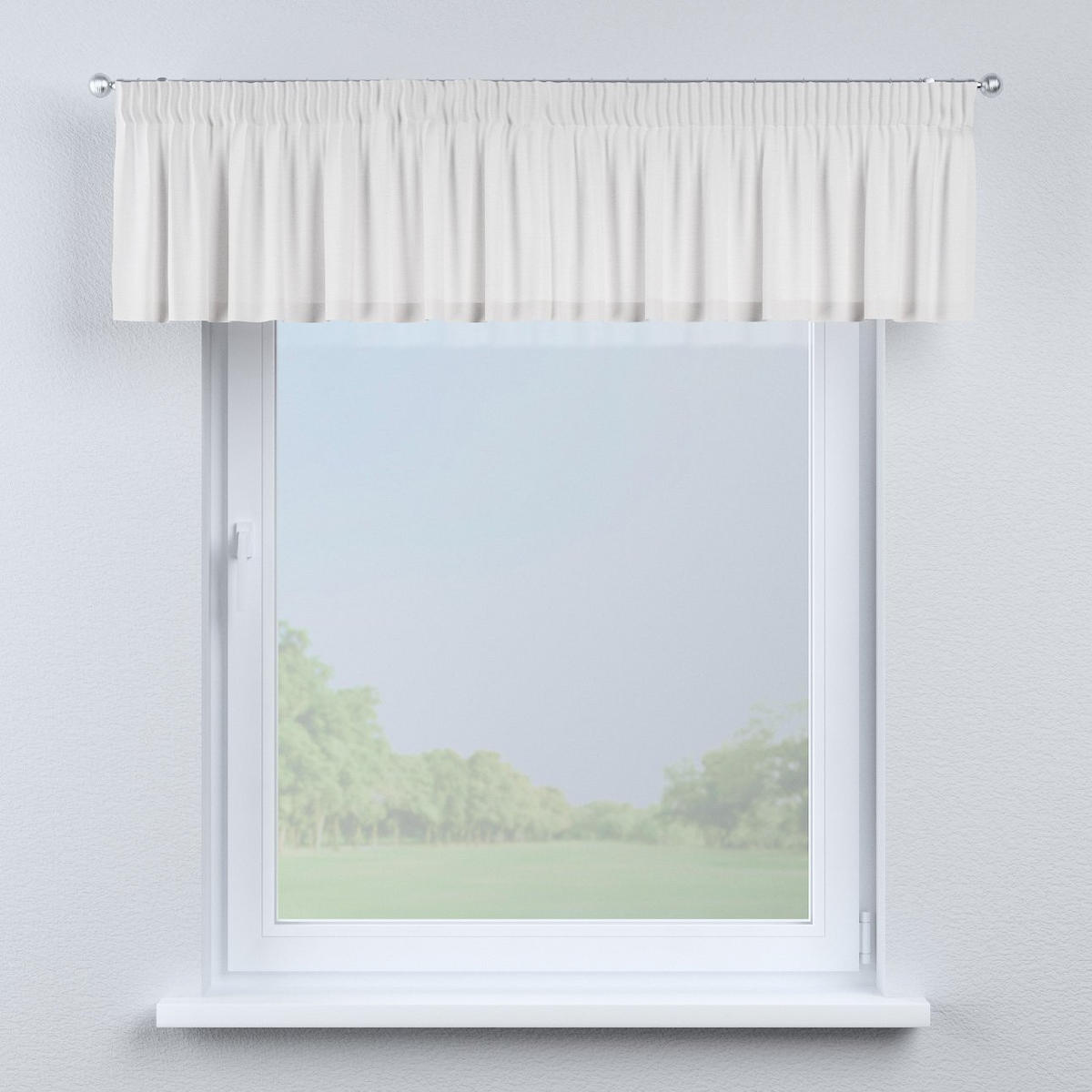 KURZGARDINE Leinen mit Kräuselband, elfenbein, 260x40 cm - Weiß, Textil (260/40cm) - Dekoria