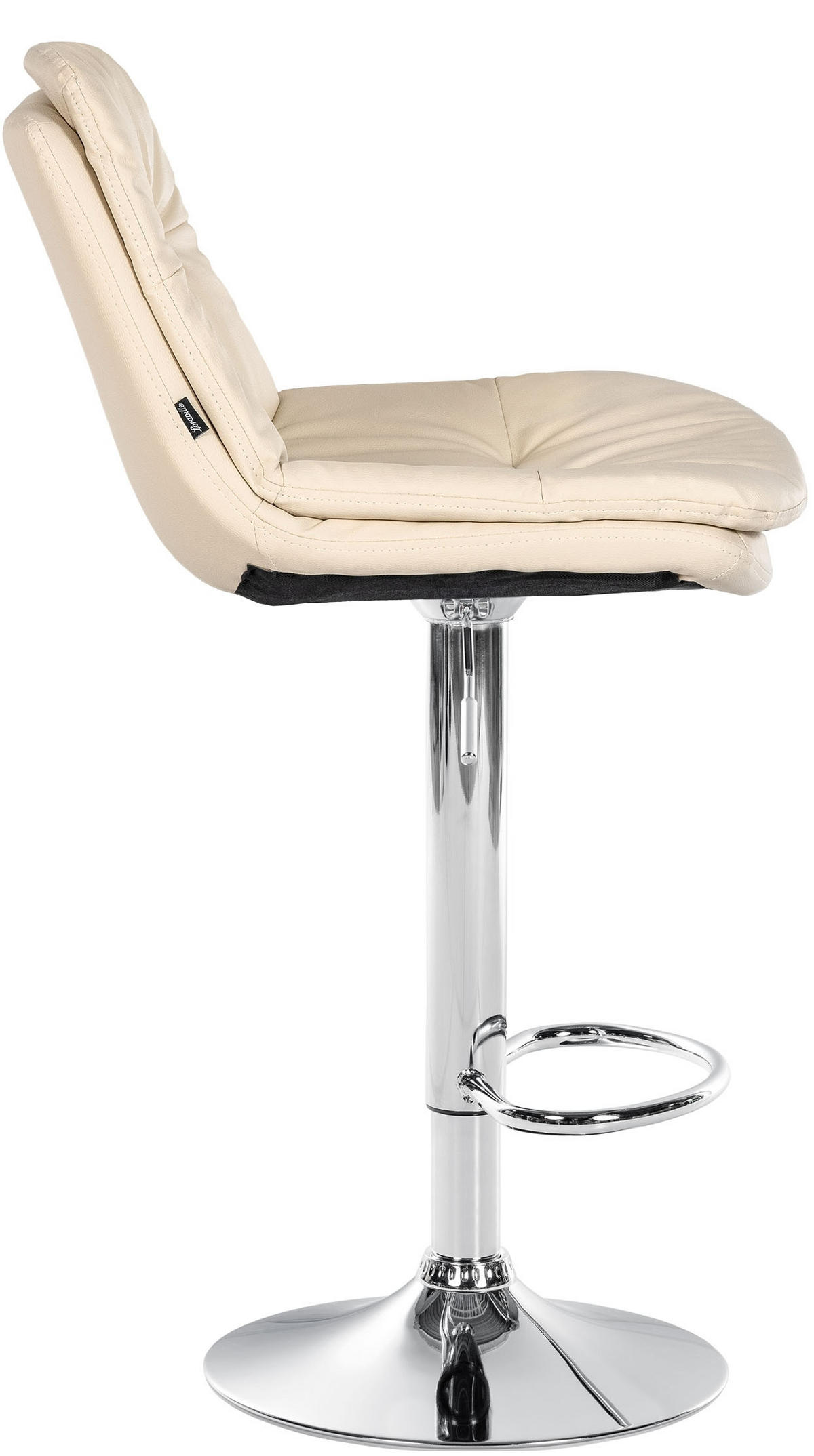 BARHOCKER Lederlook creme - Creme/Schwarz, Textil (46/92/54cm) - CLP