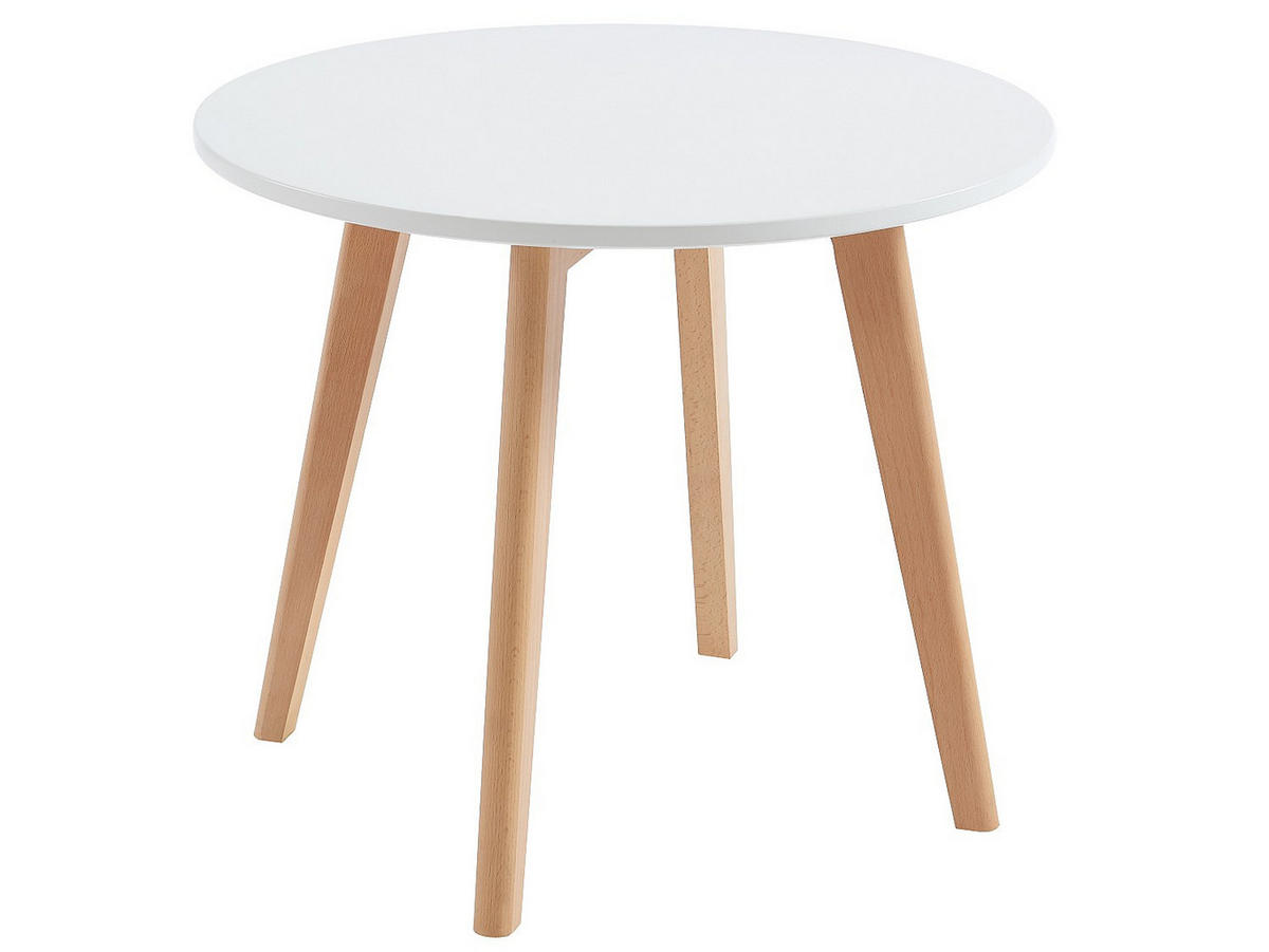 SET aus feststehendem Tisch und Stuhl - 2 Personen - Plastik, Holz, Platte - Weiß - - Weiß, Holz/Holzwerkstoff (60/51/60cm) - Vente-Unique