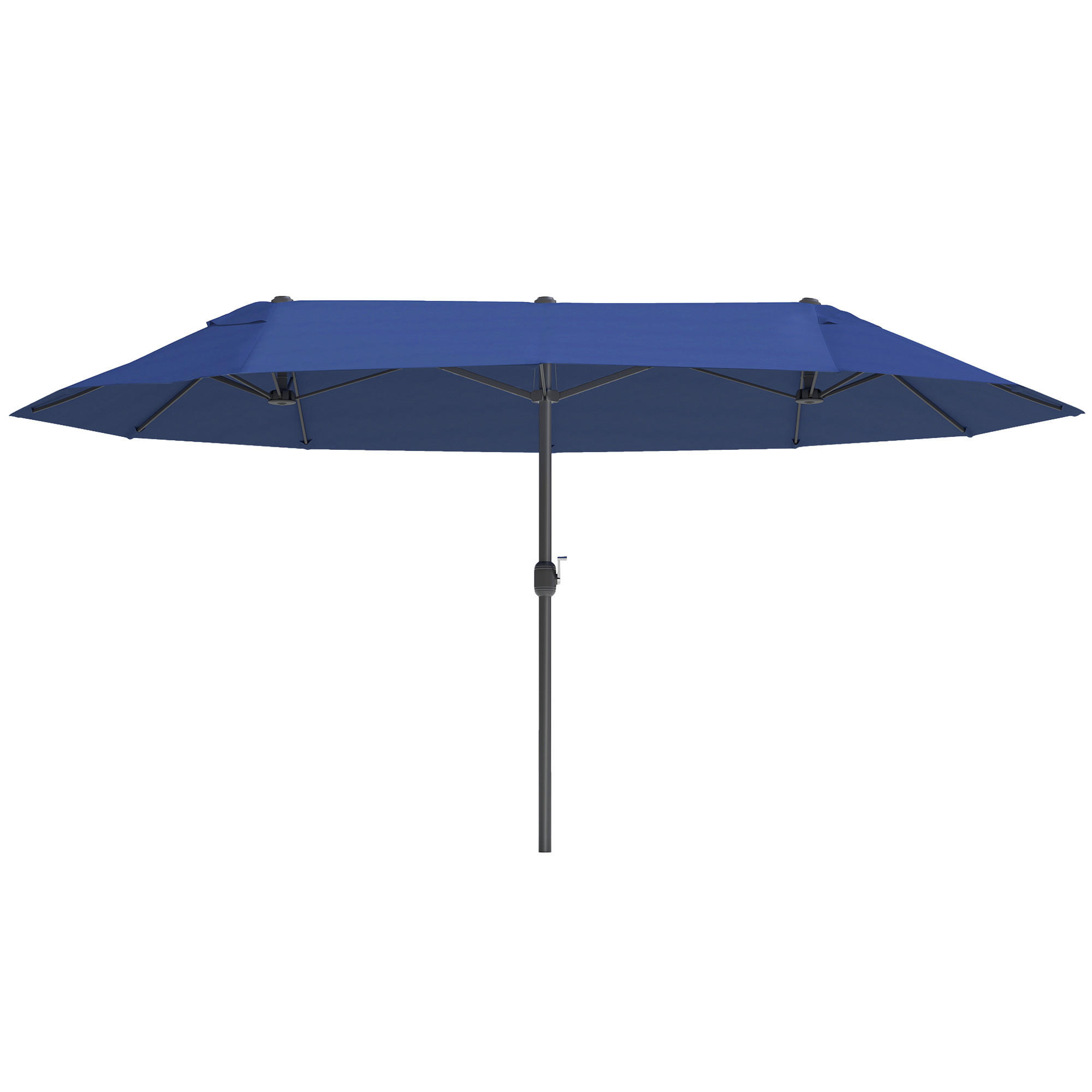 SONNENSCHIRM, Gartenschirm, Marktschirm, Doppelsonnenschirm, Terrassenschirm, Blau, Oval - Blau, Metall (270/460cm) - Outsunny