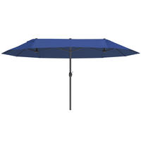 SONNENSCHIRM, Gartenschirm, Marktschirm, Doppelsonnenschirm, Terrassenschirm, Blau, Oval - Blau, Metall (270/460cm) - Outsunny